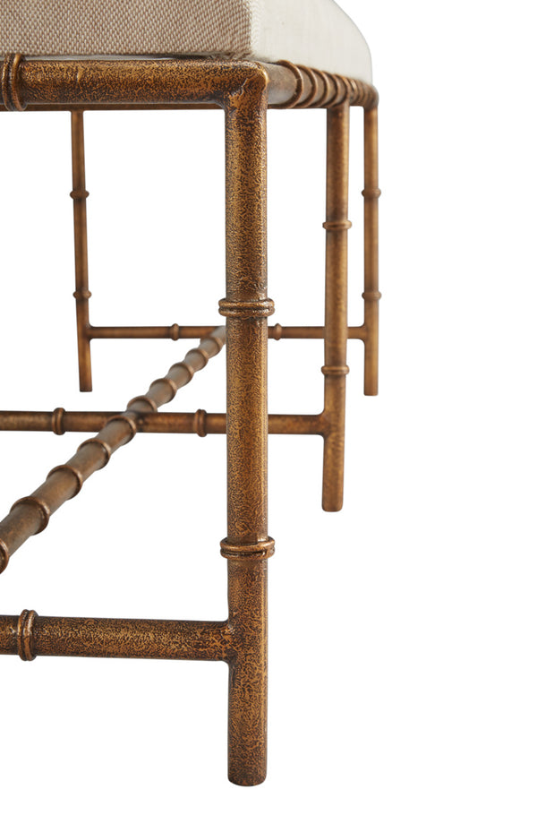 Anubis Iron Faux Bamboo Bench