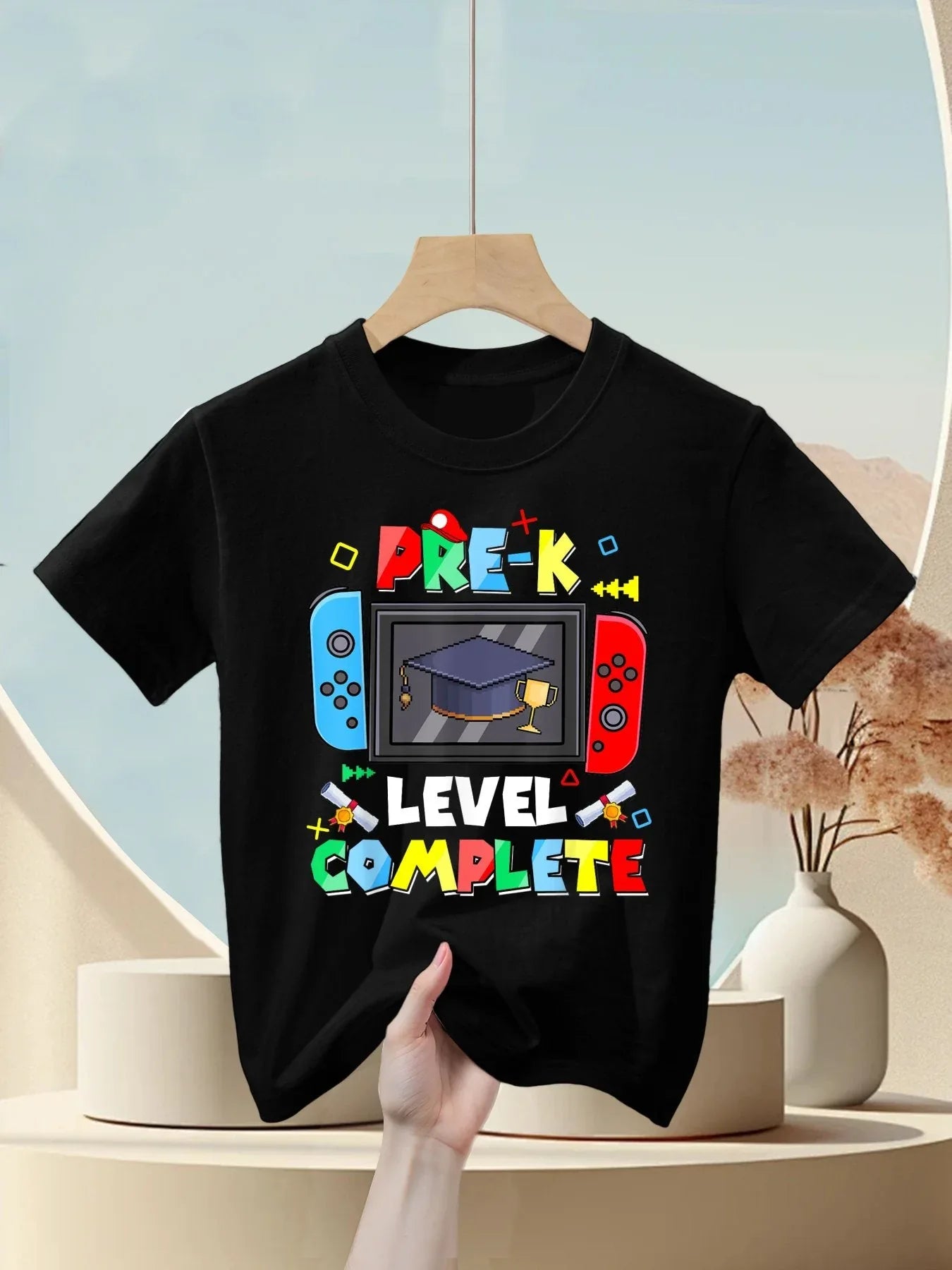 Pre-K Level Complete Video Gamer Graduation Kids Boys Kids T-Shirt