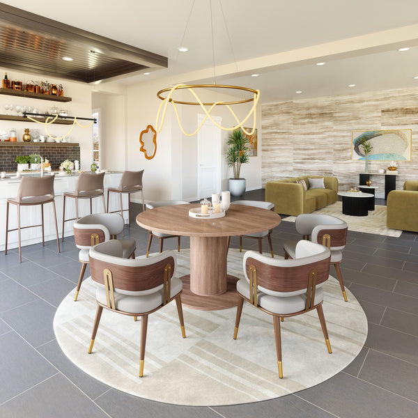 Brew Dining Chair Beige & Walnut