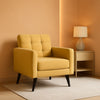 Yellow Mid Century Modern Upholstered Accent Chair - Yellow / 1