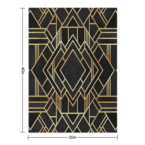 Art Deco Black Throw Blanket