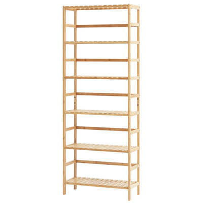 6-Tier Bamboo Shelf, Open Wood Bookshelf, Display Storage Rack Organizer, Freestanding Flower Plant Stand, Multifunctional Bamboo Bookshelf Ideal For Bathroom, Bedroom, Office, Study, Natural