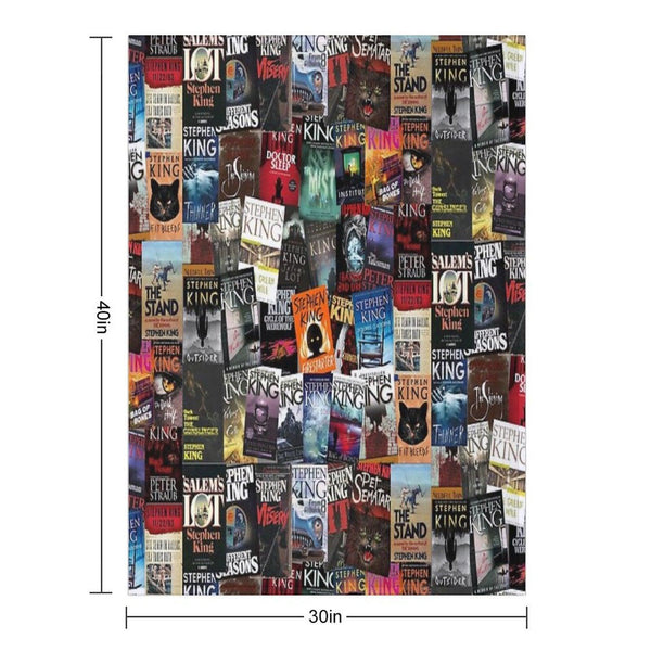 Stephen King Book Covers, Horror Bookworm Throw Blanket