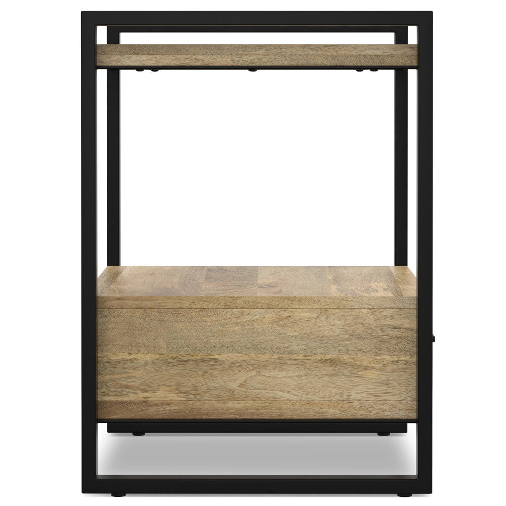 Riverside Solid Mango Wood Bedside Table in Refined