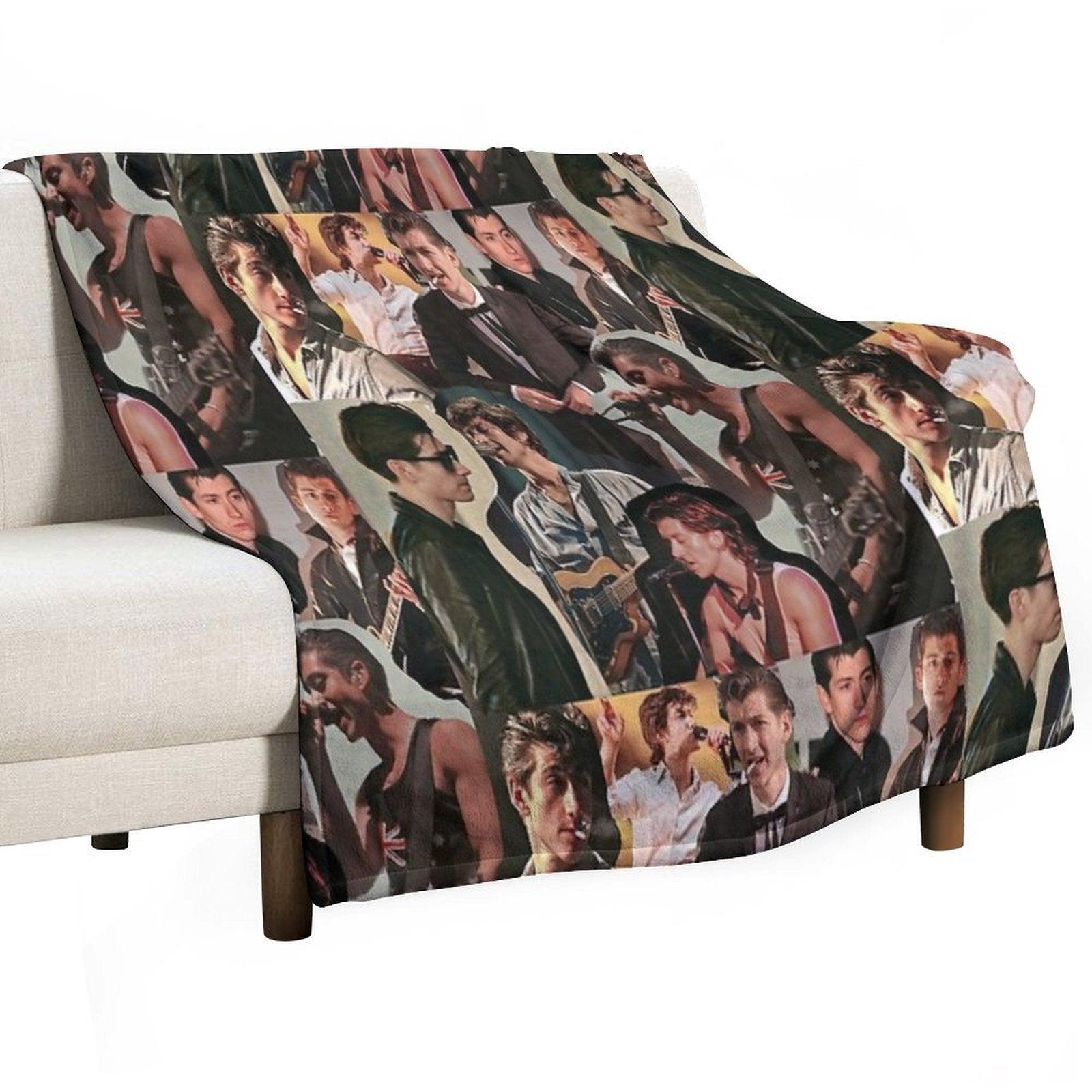 Alex Turner Arctic Monkeys Collage Throw Blanket