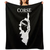 Corsica (Corse) Map, France, French Region. Gift-ready Throw Blanket