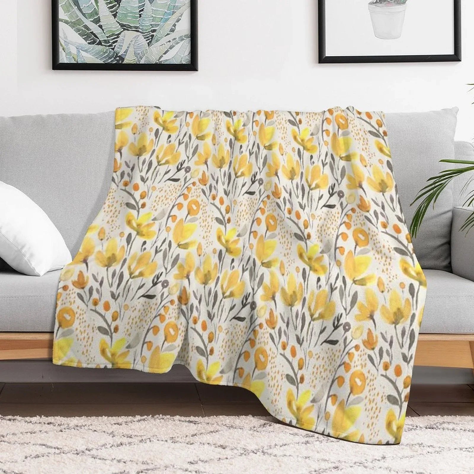 Yellow Field Throw Blanket