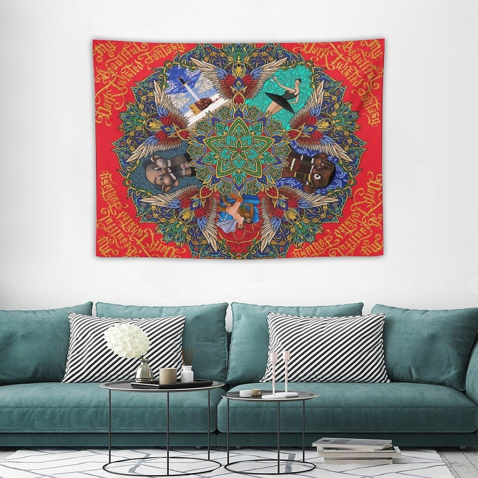 My Beautiful Dark Twisted Fantasy Mandala Tapestry
