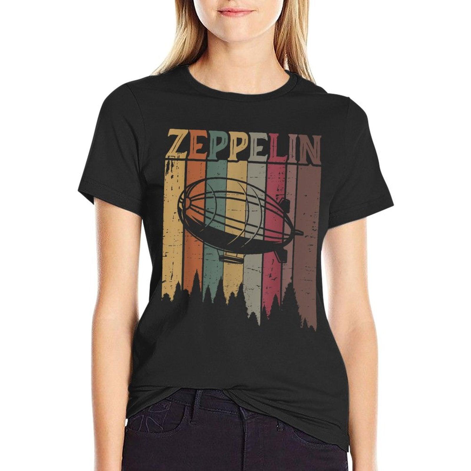 Retro Zeppelin 70s 80s Dirigible Airship Zepelin Zepplin  Graphic-printed T-Shirt