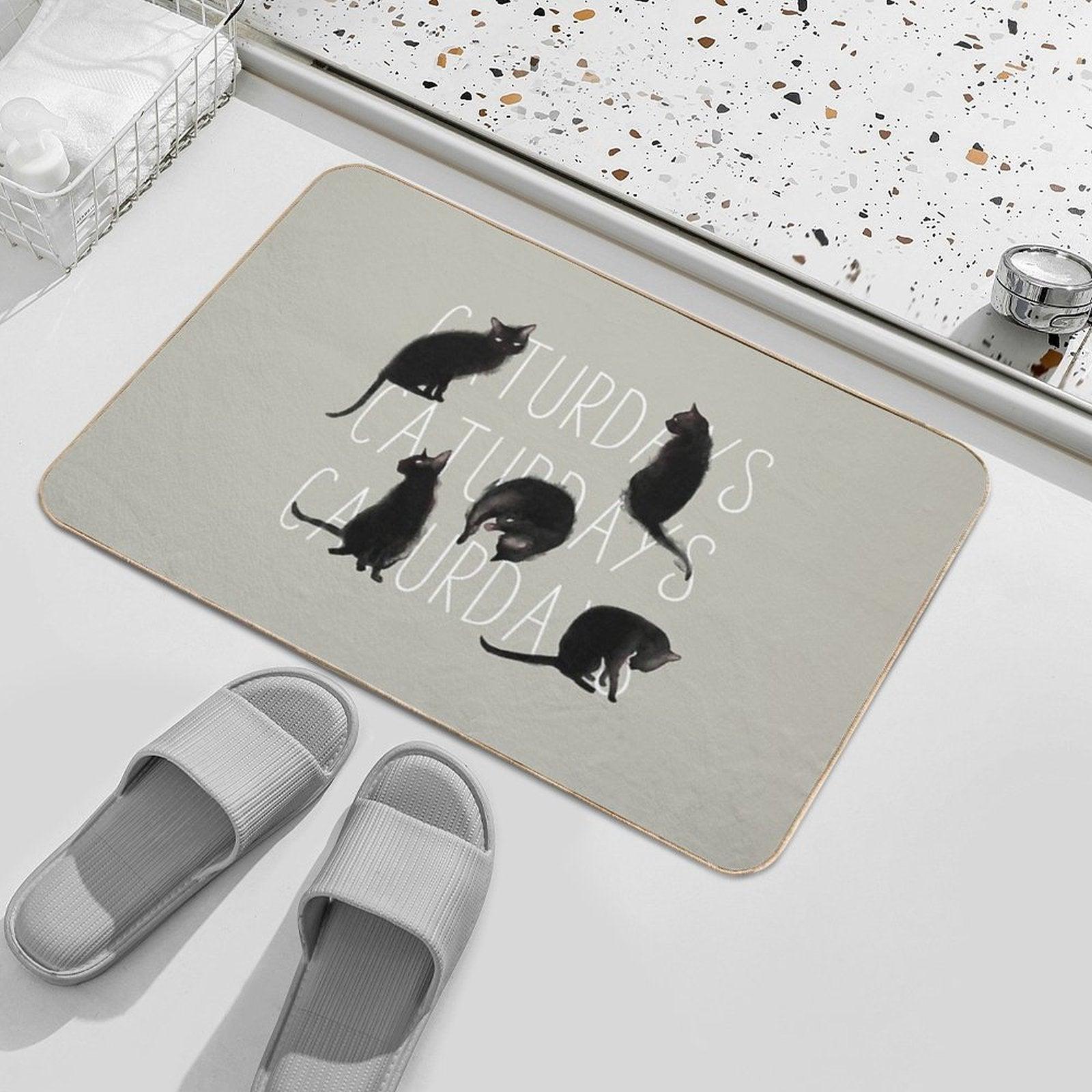 Caturdays - Black Cat  Versatile Bath Mat