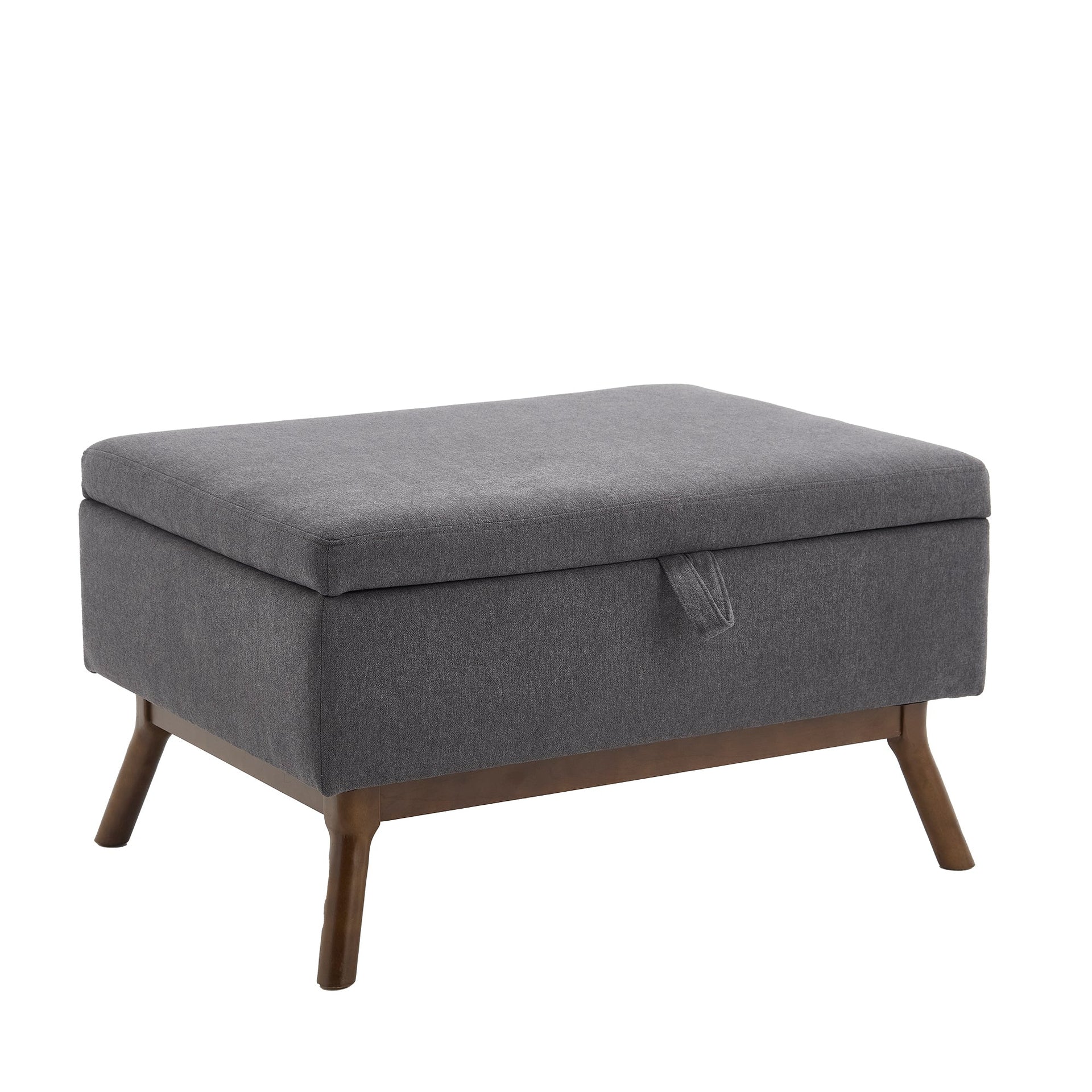 Mid-century modern square coffee table storage bench, assembled, suitable for living room, entryway and family room, used as a coffee table, stirrups, shoe bench