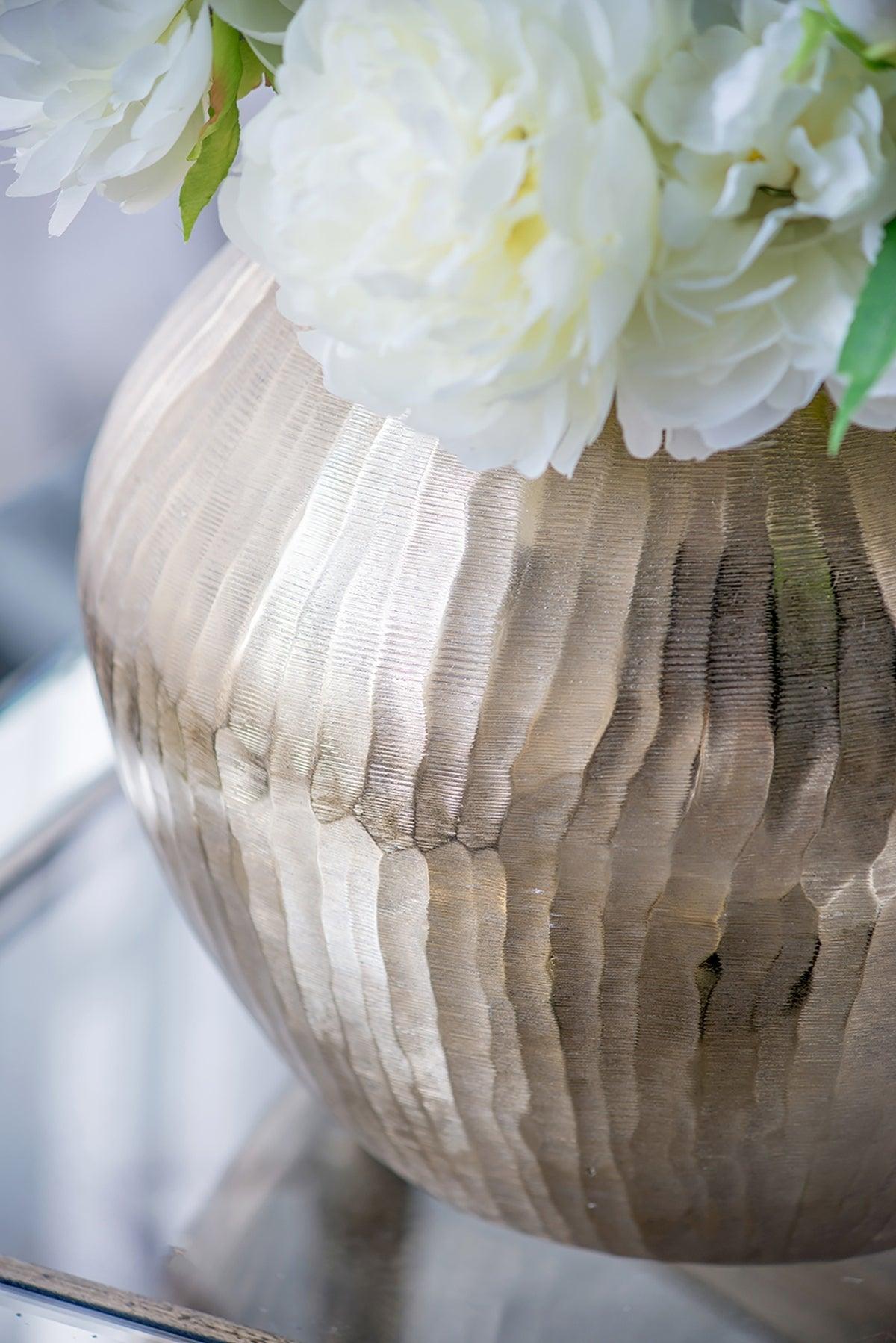 Gold Aluminum Metallic Decorative Vase