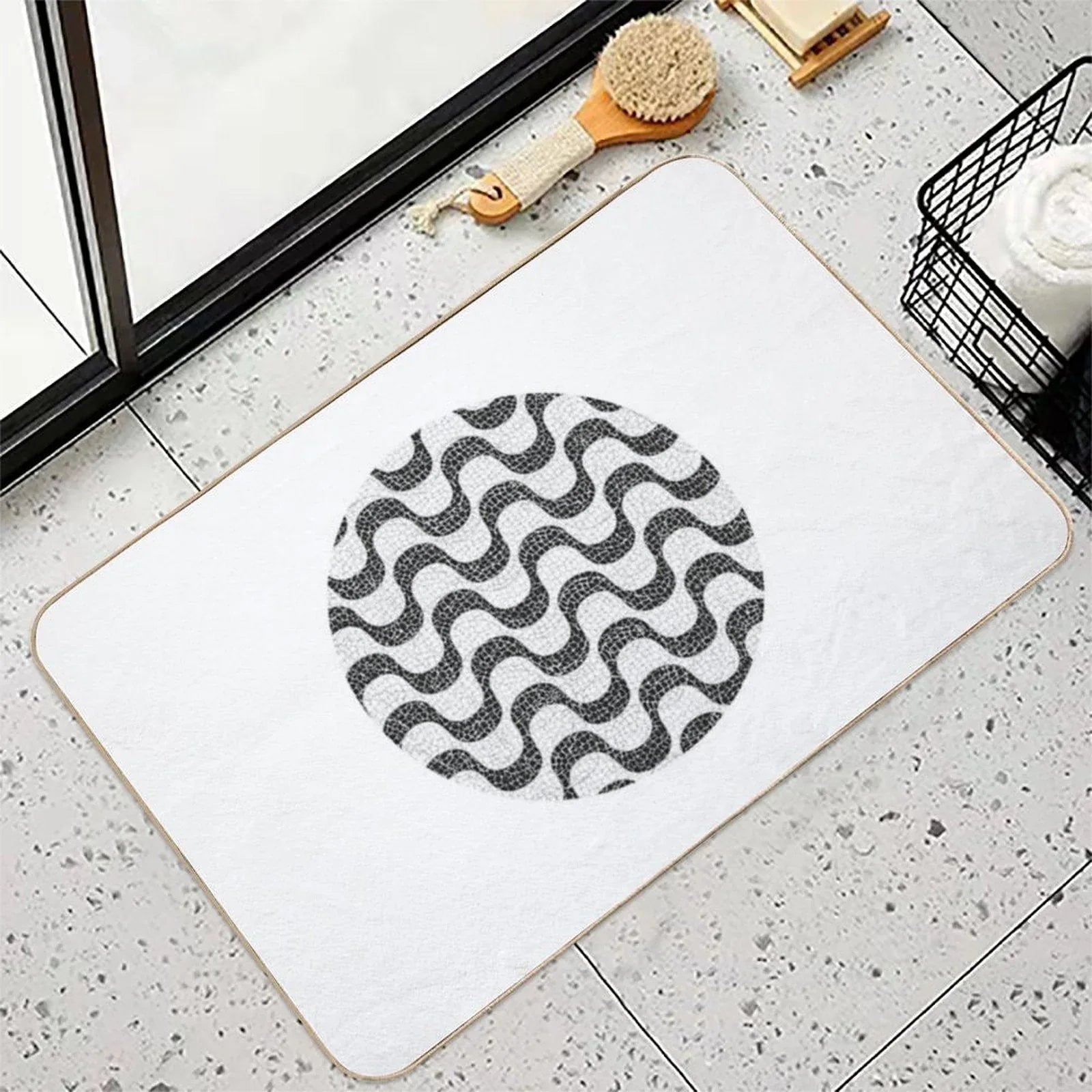 Copacabana Vibes Rio De Janeiro's Charming Sidewalk Bath Mat
