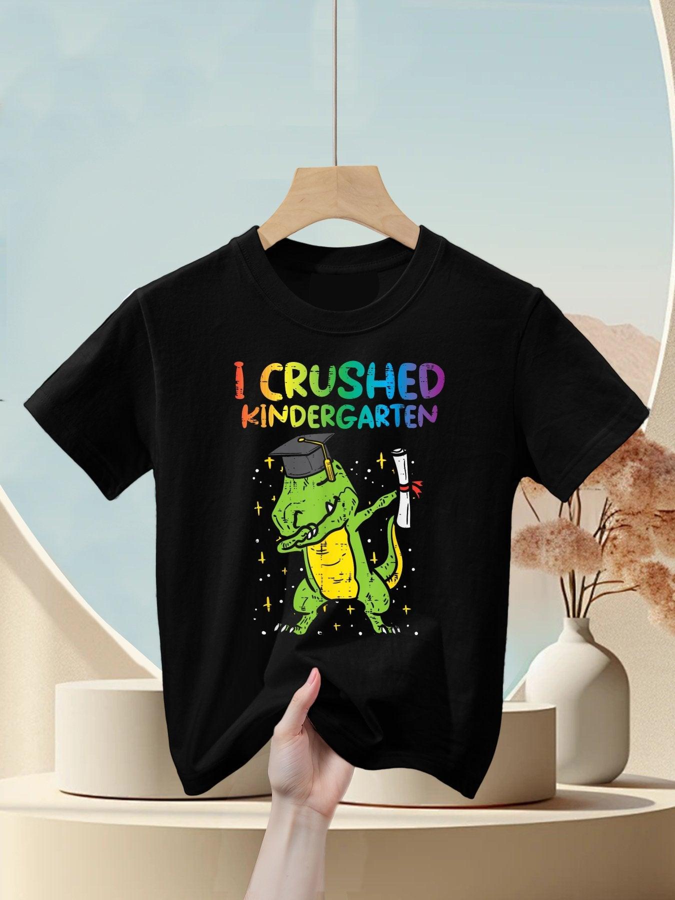 Trex Dab I Crushed Kindergarten Last Day Graduation Boy Kids Kids T-Shirt