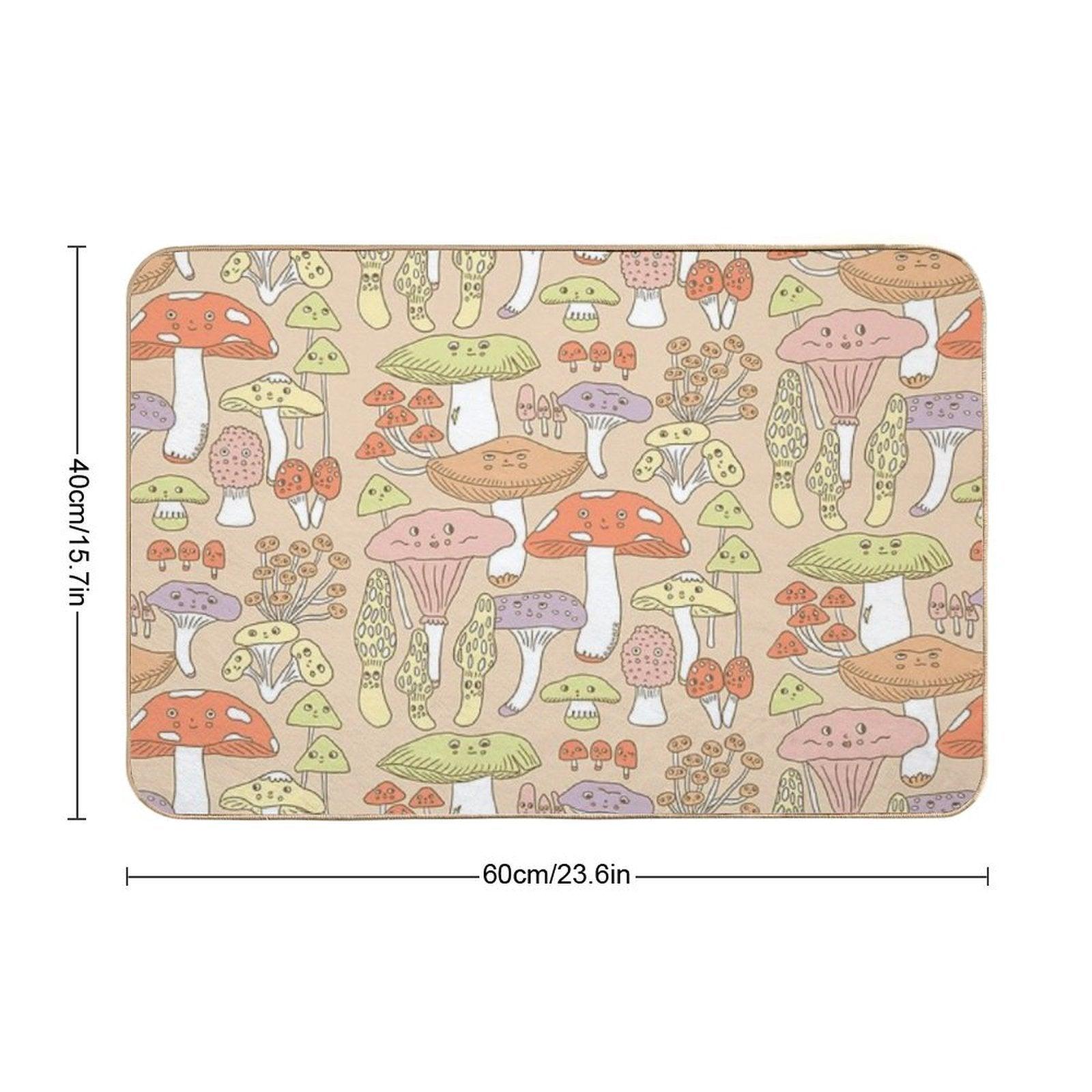 Cute Mushrooms  Dirt-Trapping Bath Mat