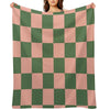 Retro Checkered Pattern Plush Throw Blanket