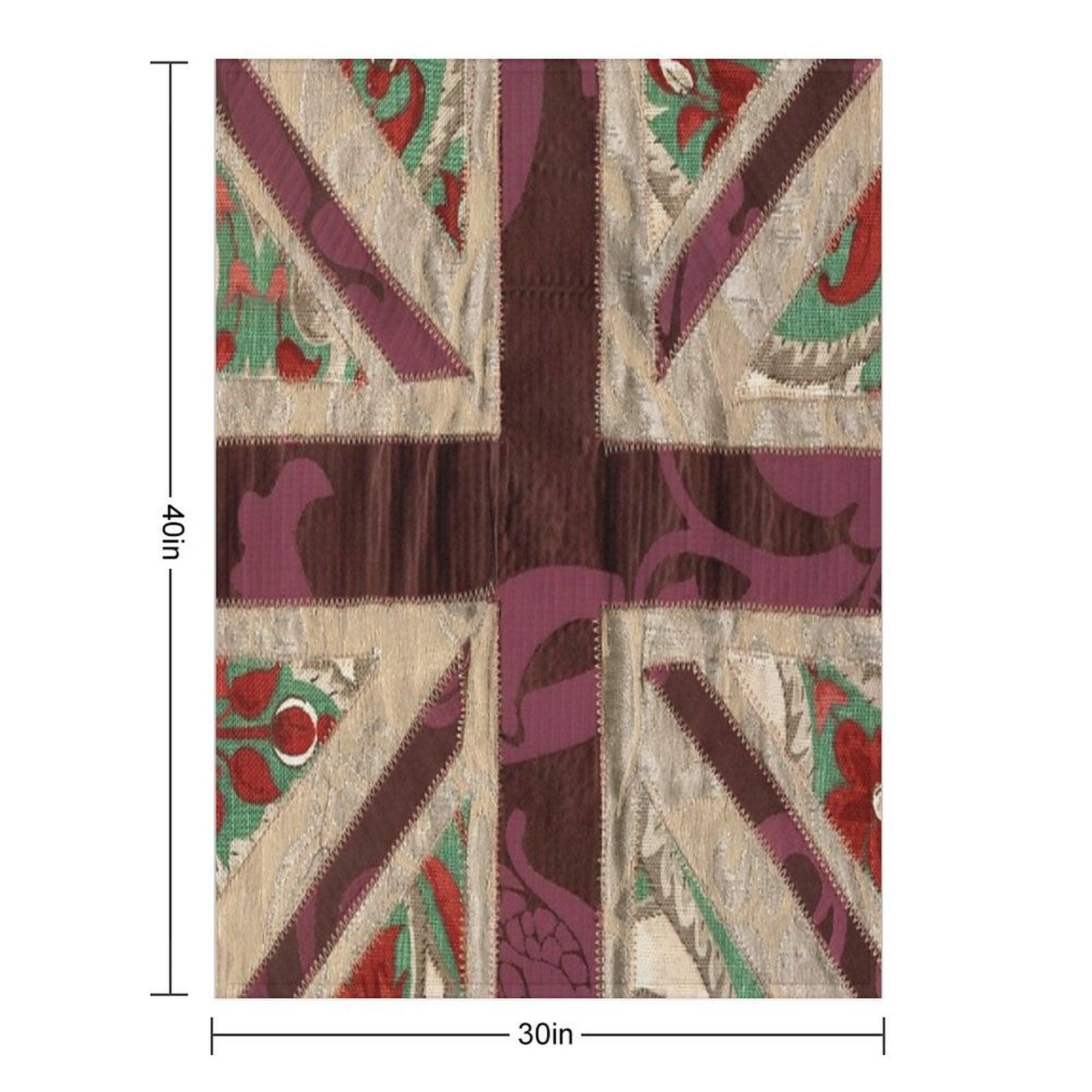 Stitched Fabric Union Jack British Flag Throw Blanket