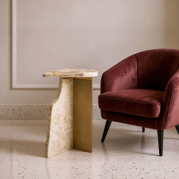 Surya Side Table Beige