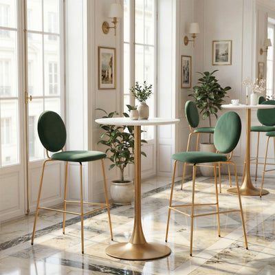 Odessa Barstool (Set of 2) Green & Gold