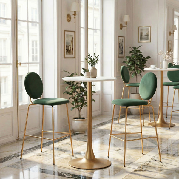 Odessa Barstool (Set of 2) Green & Gold