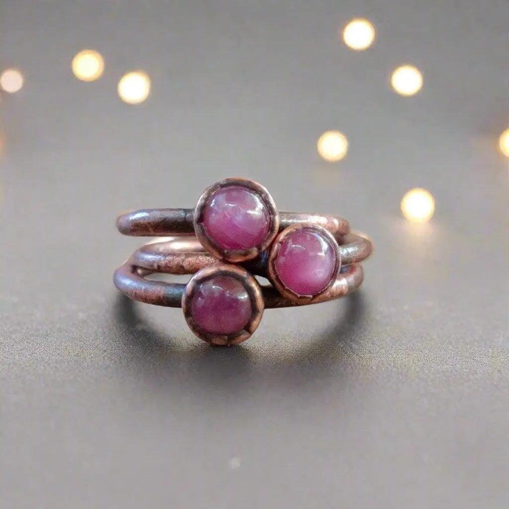 Copper Pink Sapphire Ring – Heart Centered Self Love | By Blackbird & Sage