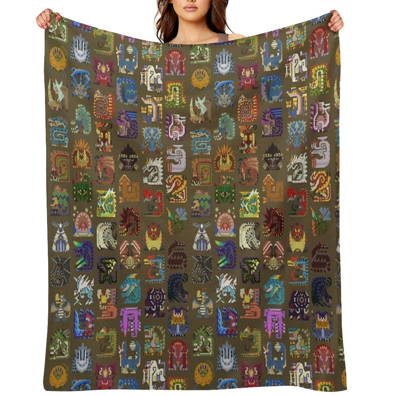 Large Monsters! Throw Blanket