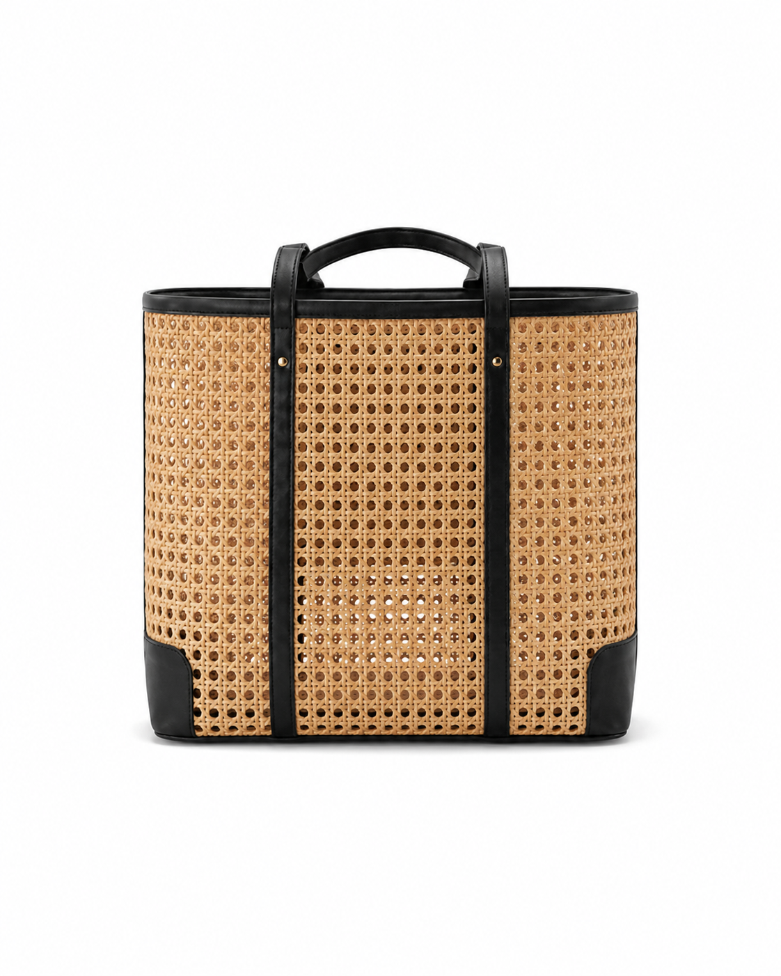 Dian Leather and Rattan Tote Bag