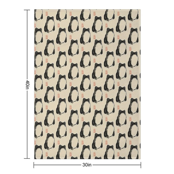 Grumpy Frog Japanese Lightweight Throw Blanket
