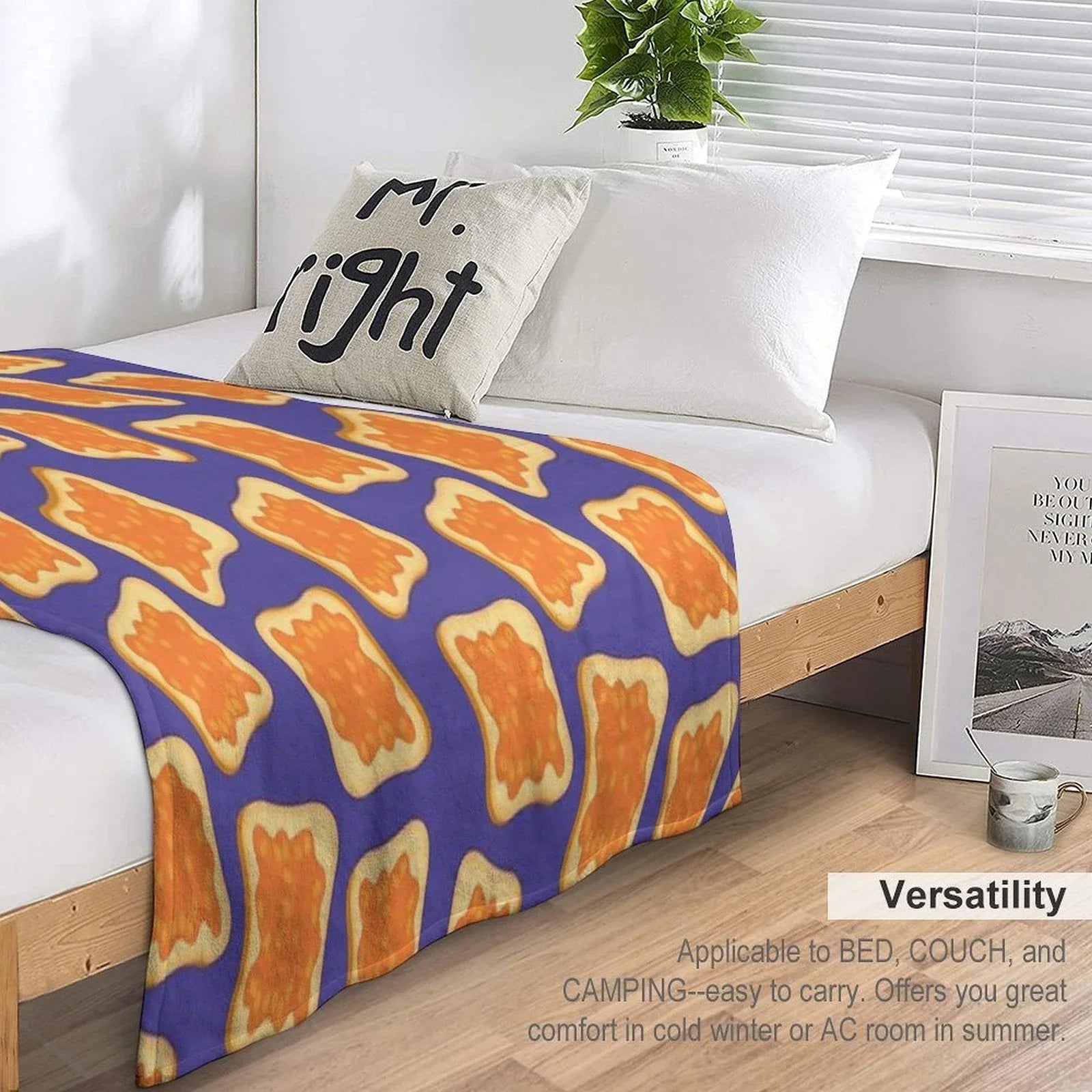 Beans on Toast Food Pattern Throw Blanket