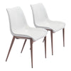 Magnus Dining Chair (Set of 2) White & Walnut