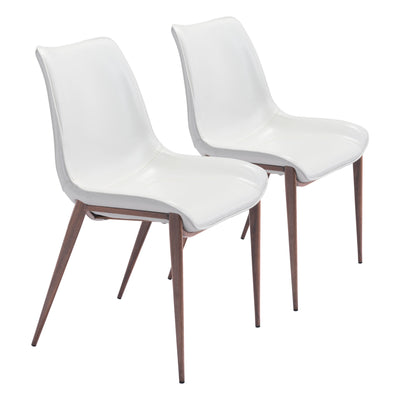 Magnus Dining Chair (Set of 2) White & Walnut