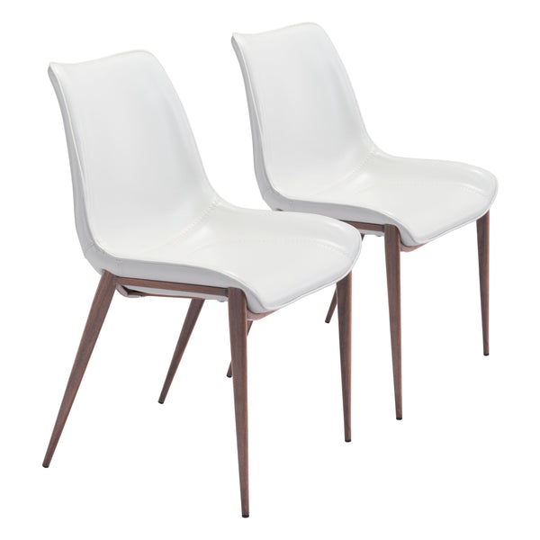 Magnus Dining Chair (Set of 2) White & Walnut
