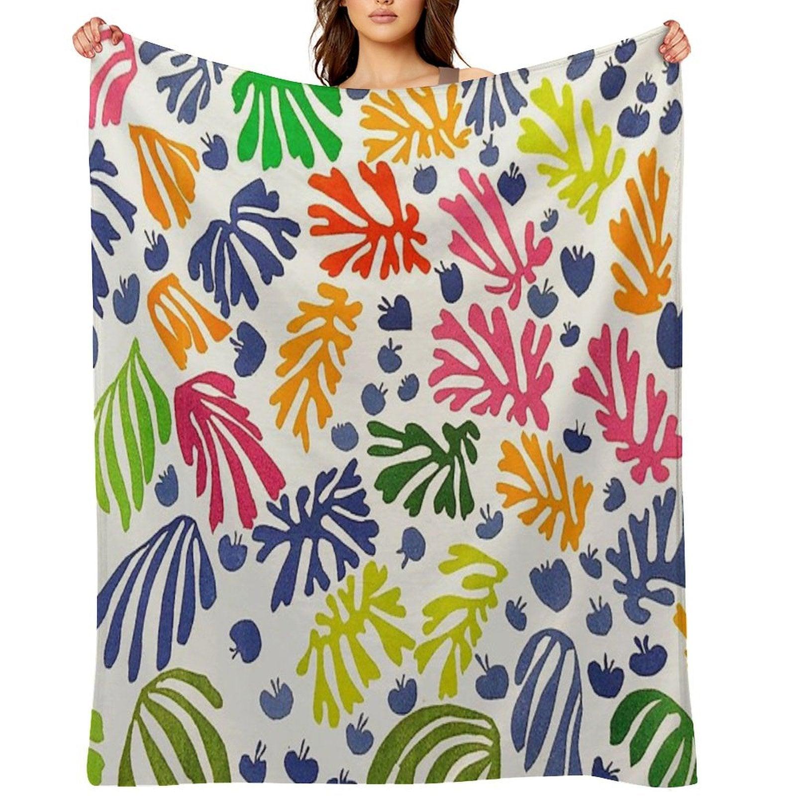 Matisse Floral Pattern Throw Blanket