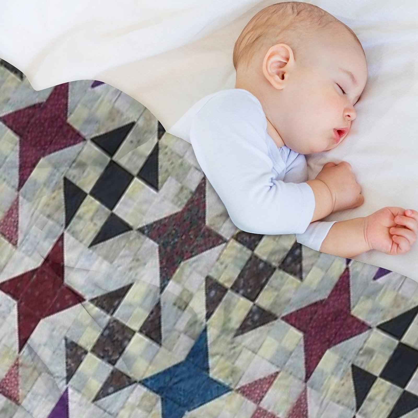 Churn Dash And Falling Stars Quilt Throw Blanket