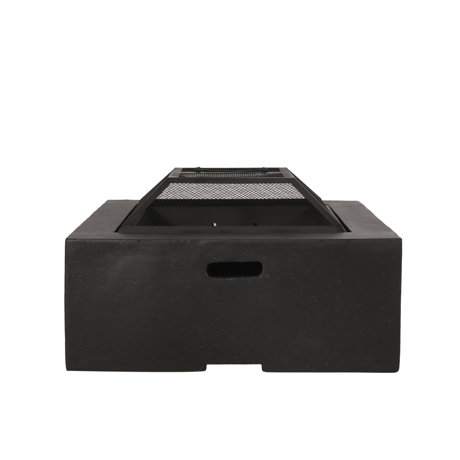 Outdoor 29' Square MgO Wood-Burning Fire Pit, Dark Gray