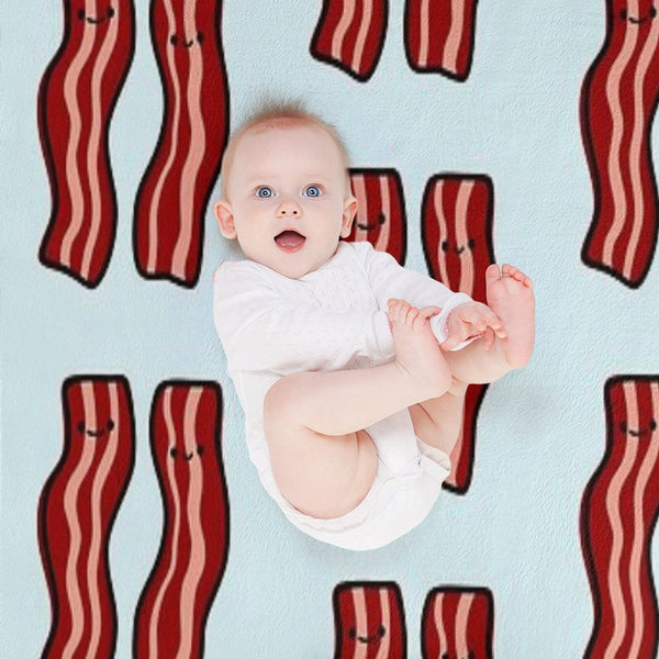 Cute Bacon Velvety-soft Throw Blanket