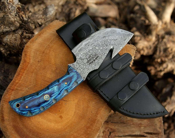 Fear Hand Forged Damascus Knife with Pakkawood Handle - Gifts for You 'n Me