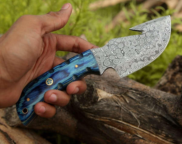 Fear Hand Forged Damascus Knife with Pakkawood Handle - Gifts for You 'n Me