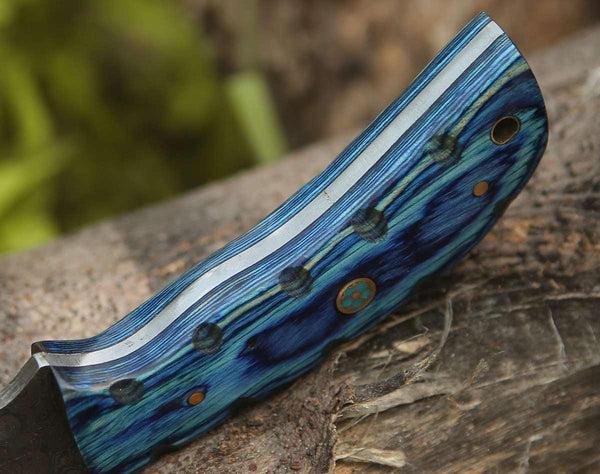Fear Hand Forged Damascus Knife with Pakkawood Handle - Gifts for You 'n Me