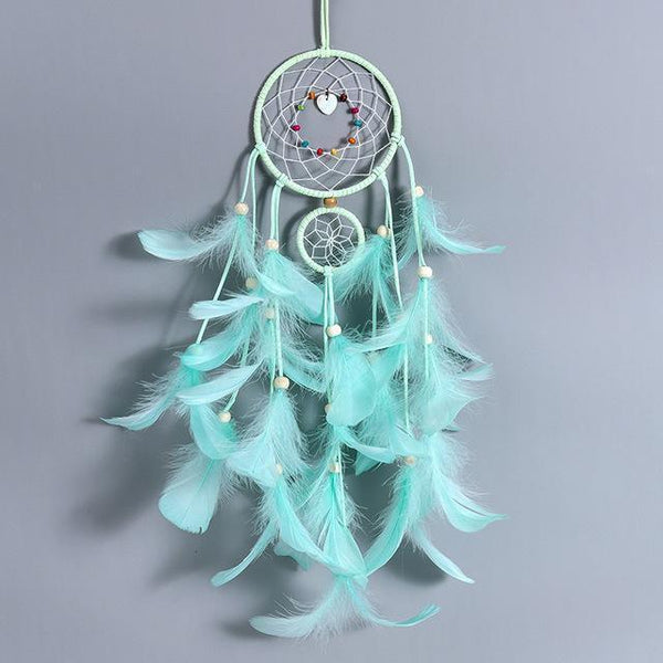 Feather Crafts Dream Catcher Brown Wind Chimes Handmade Christmas Net Handmade Wall Hanging Home Decor Dream Catcher With Feathers For Wall Hanging Car Home Balcony Decorations