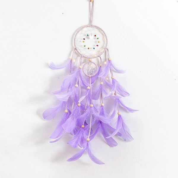 Feather Crafts Dream Catcher Brown Wind Chimes Handmade Christmas Net Handmade Wall Hanging Home Decor Dream Catcher With Feathers For Wall Hanging Car Home Balcony Decorations