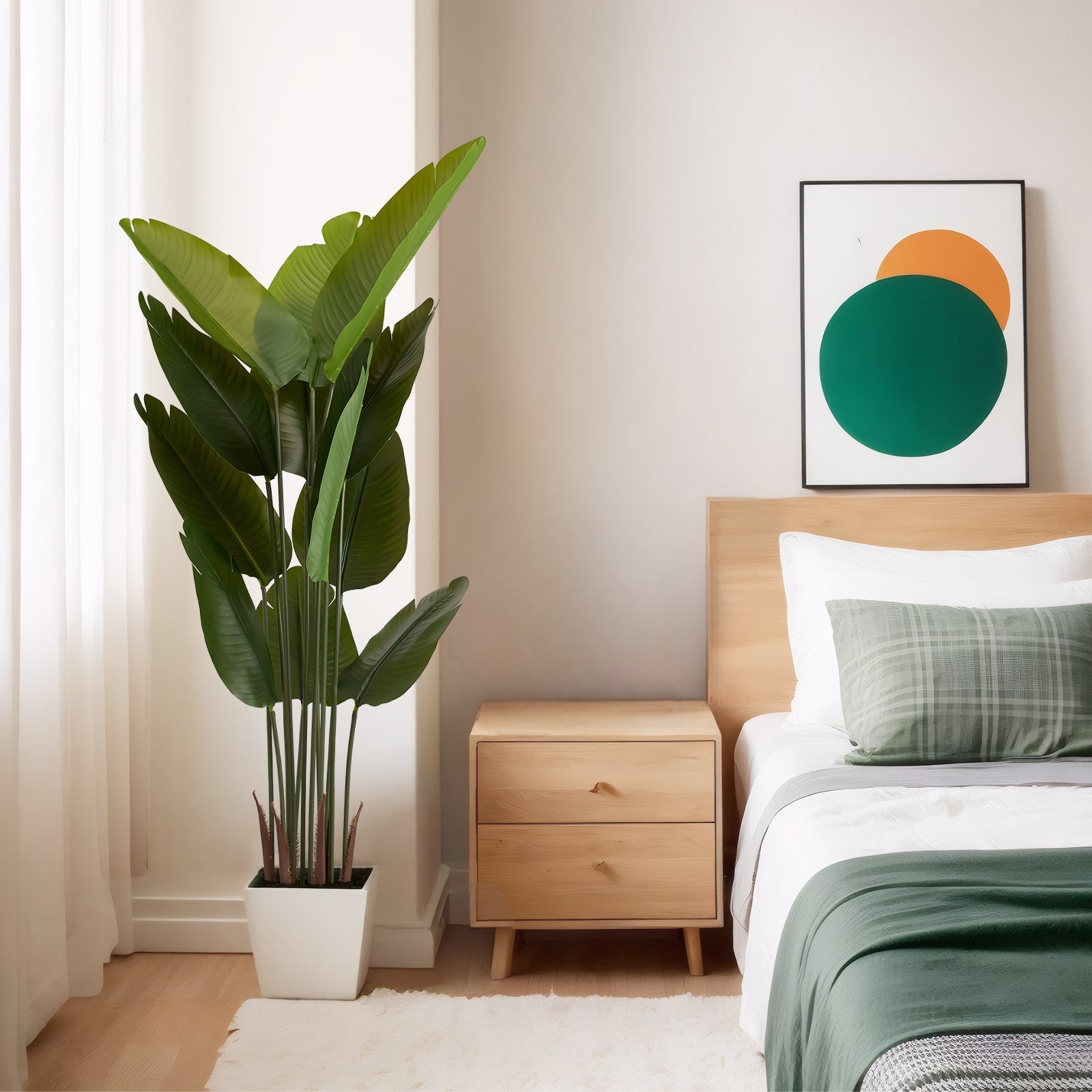 Artificial Bird of Paradise Plant 160cm Tall Faux Tropical Palm Tree Green Plastic Indoor Outdoor Decoration