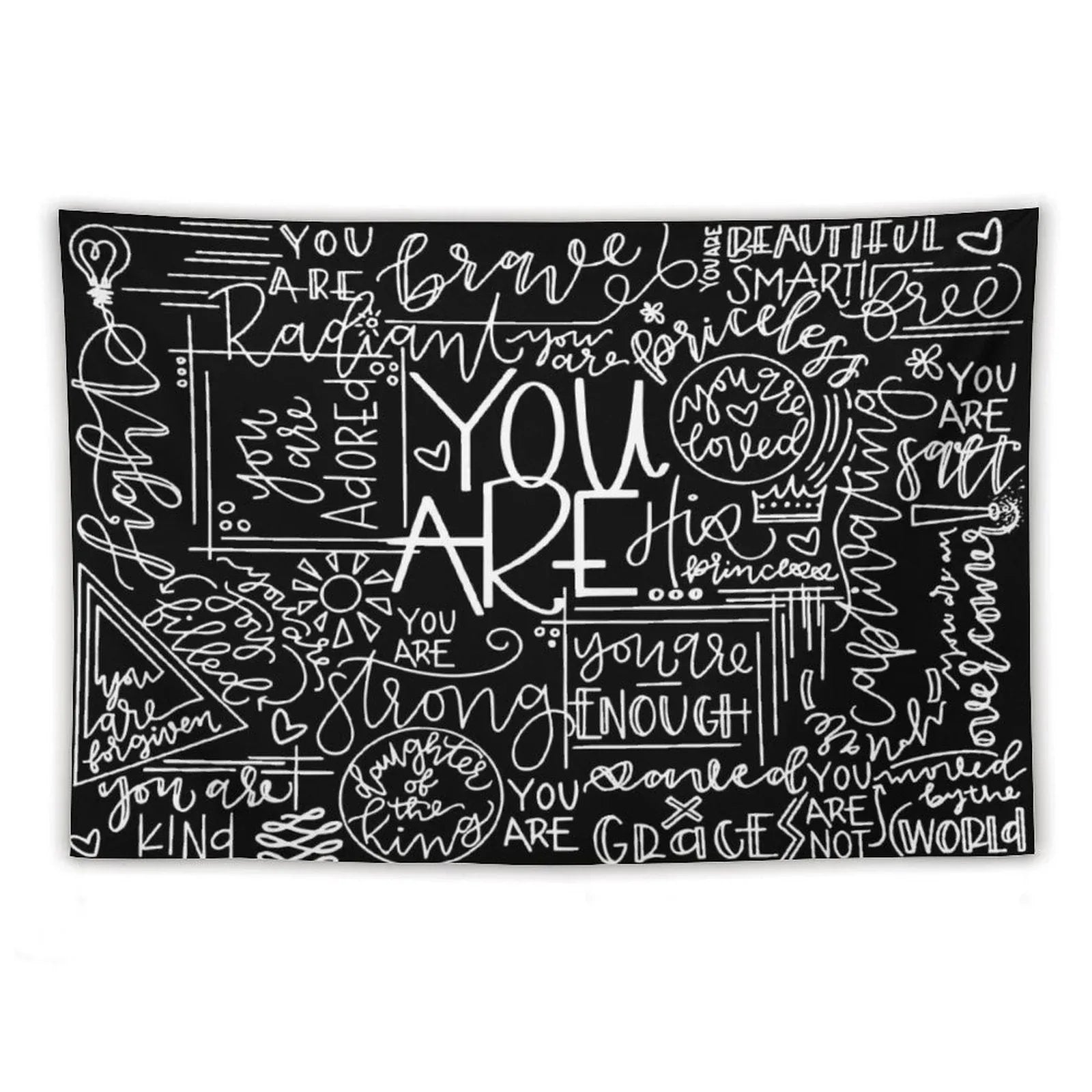 You Are Enough Black Tapestry