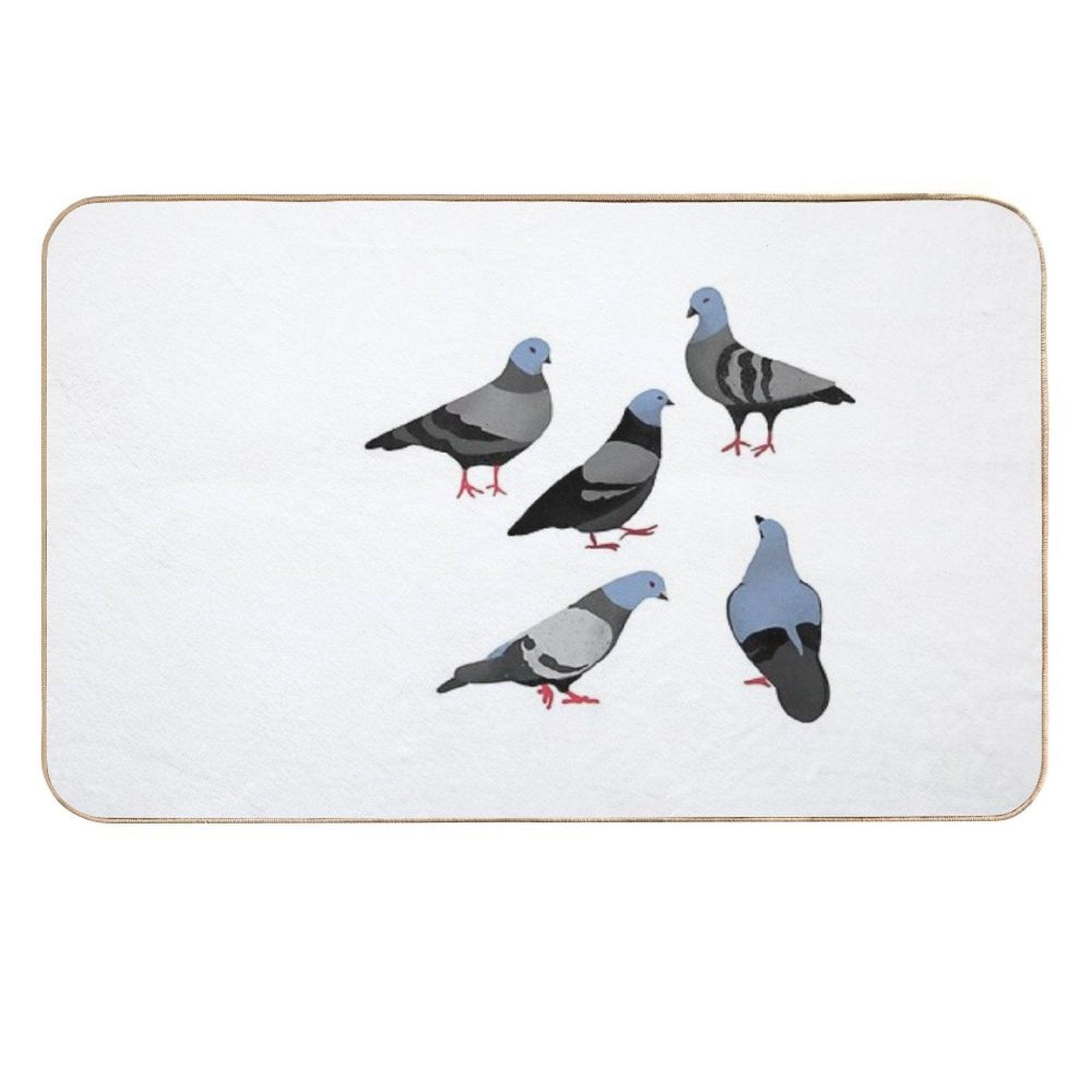Design 33 - The Pigeons  Repositionable Bath Mat