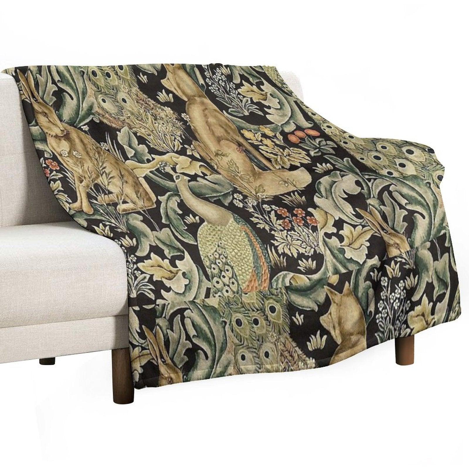 William Morris Forest Fabric Throw Blanket