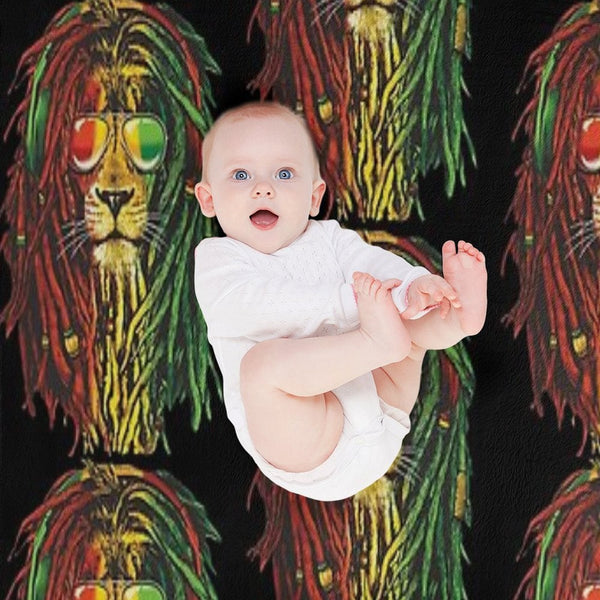 Rastafari Lion Reggae Lover Wrinkle-free Throw Blanket