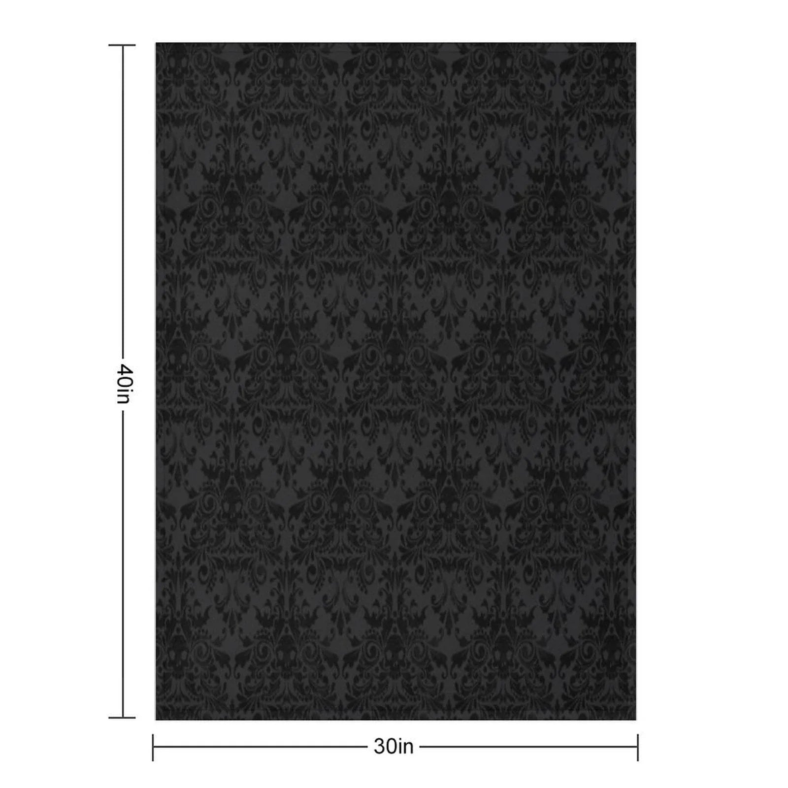 Skull Damask Pattern - Grey Throw Blanket