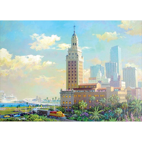 Alexander Chen - Freedom Tower and The Port of Miami (FB) (UNFRAMED)