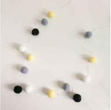 Felt Ball String Ornament Girls Room Decor Hair Ball Hanging Garland Handmade Pendant  For Nursery Decor Garland Pom Nordic Style Kids Decoration For Wall Christmas Tree Decoration