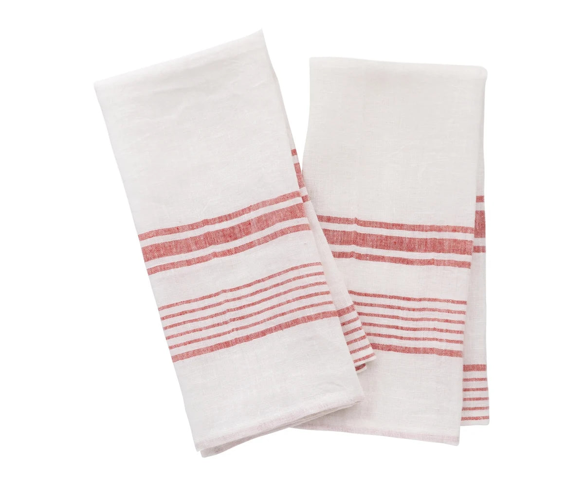 Striped Linen Tea Towels - Set of 2